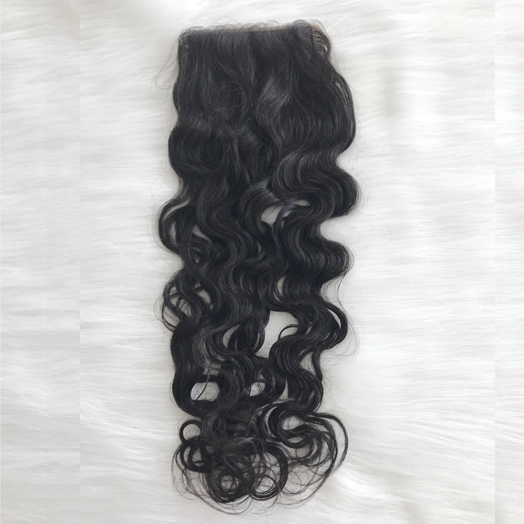 Virgin Brazilian natural wavy silk base lace closure unprocessed intact cuticle YJ293